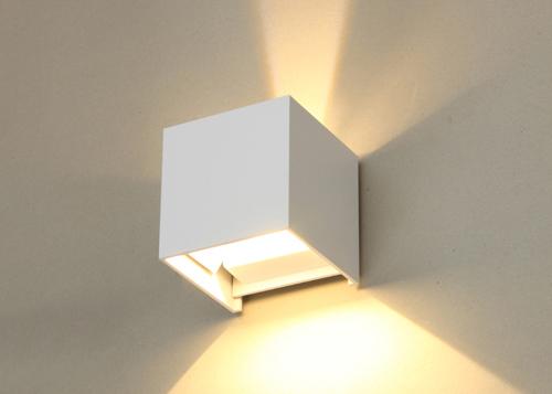 lâmpada preta/branca de 2*3W do diodo emissor de luz de parede para a casa e o hotel do corredor do cubo