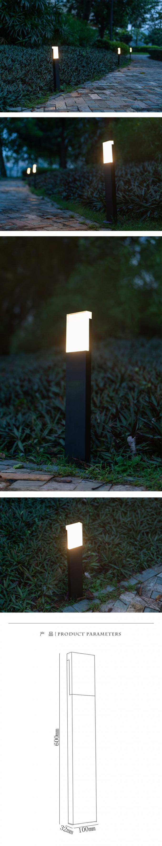 lâmpada de aço inoxidável do gramado do diodo emissor de luz 6W para o diâmetro de iluminação exterior 107*256mm