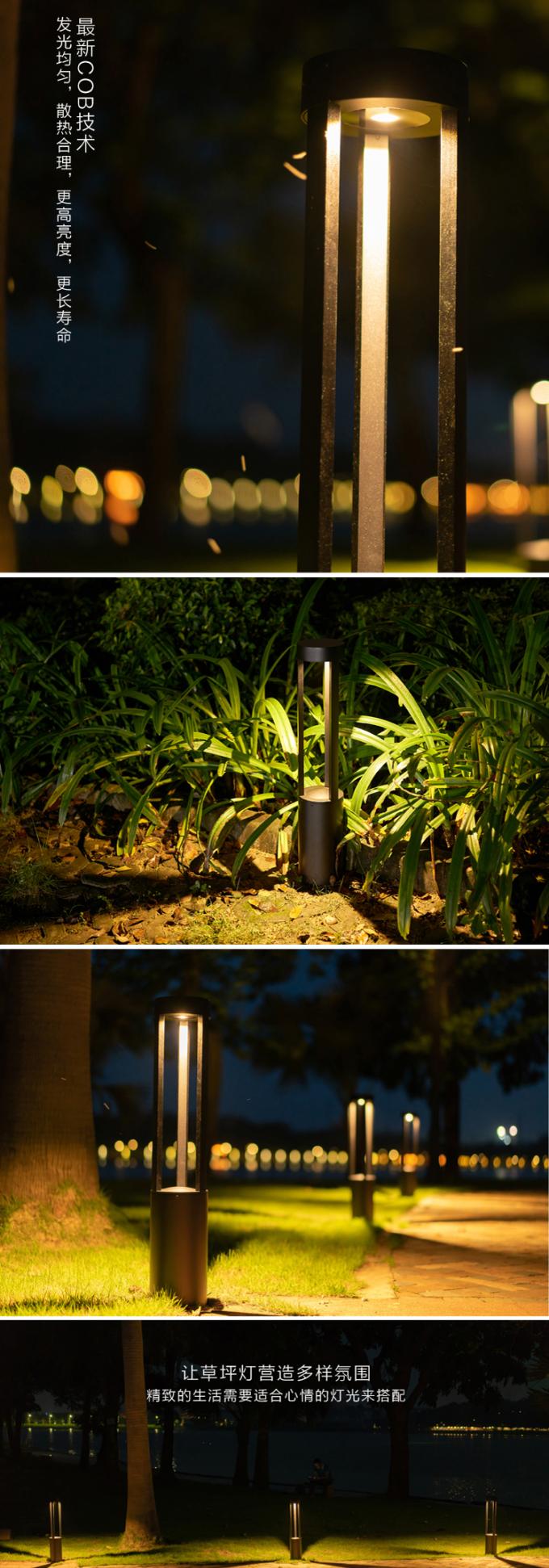 Lâmpada do gramado do diodo emissor de luz da liga de alumínio para o jardim exterior do gramado que ilumina 12W/24W